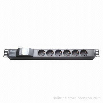 Power Distribution Unit, Germany Plug, 6-way Socket, 16A, 19-inch Network Cabinet, Sized 1U